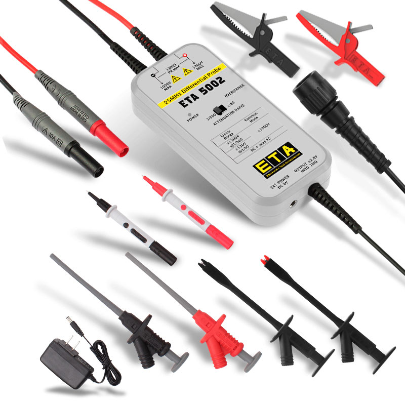 High Voltage Differential Probe 100Mhz 1300V - มิยี ETA5002/ETA5010/ETA5026 โพรบวัดแรงดันไฟฟ้าสูงแบบดิฟเฟอเรนเชียล | โพรบออสซิลโลสโคป 25MHz/100MHz